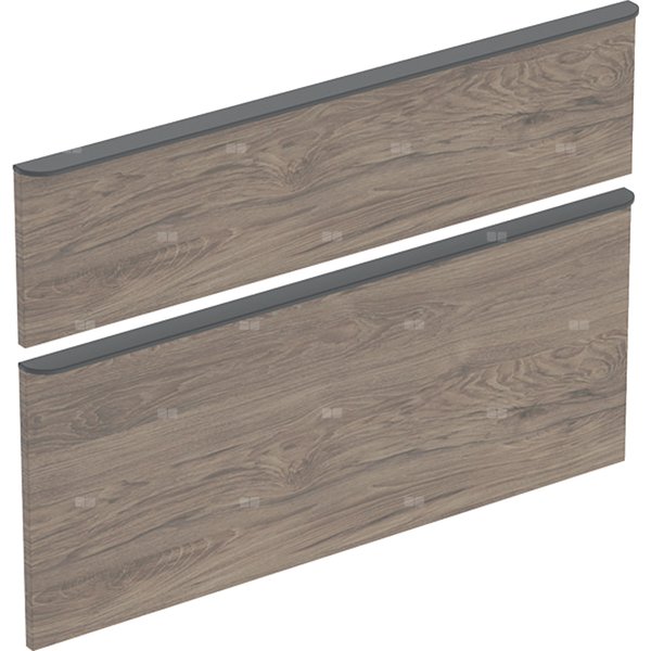 Zestaw frontów szuflad do szafki pod umywalkę GEBERIT, kol. orzech włoski hickory melamina, struktura drewna szer.900 mm