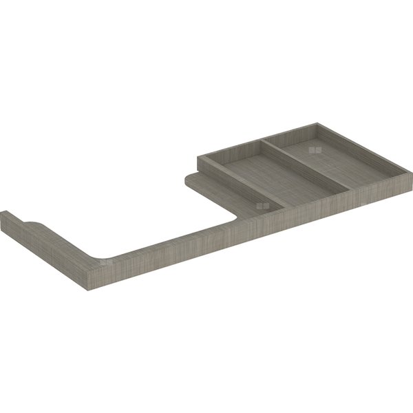 Nasadzany blat pod umywalkę Geberit Citterio z powierzchnią odkładczą: B=118cm, Dąb szarobrązowy