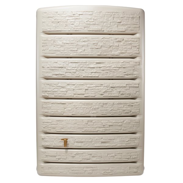 Zbiornik na wodę deszczową ExtraSlim Stone Decor, 400l, piaskowy z kranem Aqua Quick