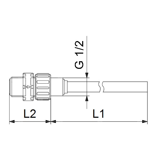 Zawór tworzywo sztuczne dł.100mm GRUNDFOS