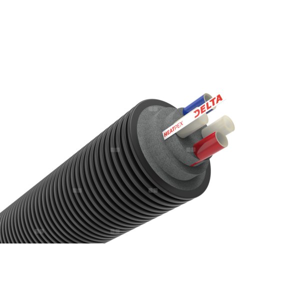 HEATPEX DELTA PEX Rura preizolowana HQ 2x25PN6 + 2x25PN10/160