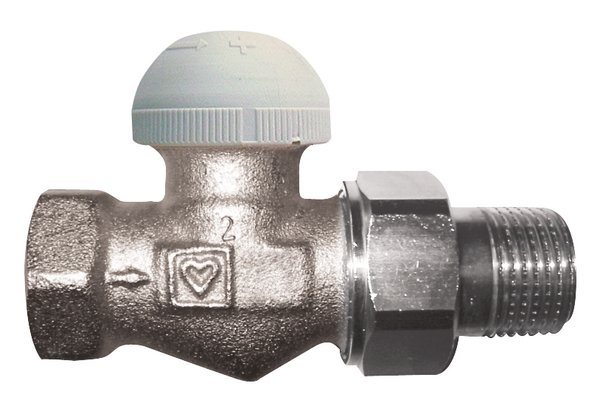 Zawór grzejnikowy termostatyczny HERZ TS-98-V prosty z nastawą wstępną, połączenie 1/2'' (niklowanie)