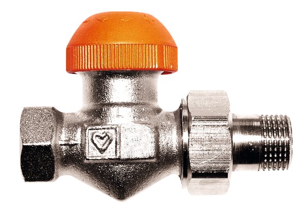 Zawór grzejnikowy termostatyczny HERZ TS-98-V prosty z nastawą wstępną, połączenie 1/2'' (niklowanie)