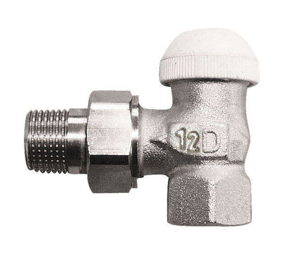Zawór grzejnikowy termostatyczny HERZ TS-90 kątowy, połączenie 1/2'' (niklowanie) zielony