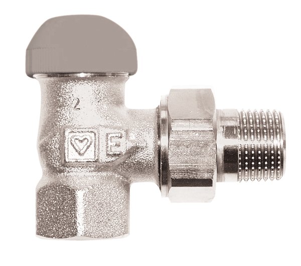 Zawór grzejnikowy termostatyczny HERZ TS-90-E kątowy, połączenie 1/2'' (niklowanie)