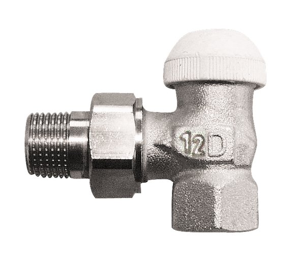 Zawór grzejnikowy termostatyczny HERZ TS-90 kątowy, połączenie 3/4'' (niklowanie)