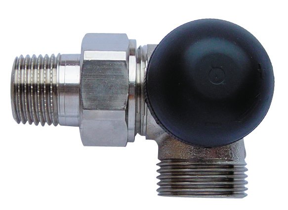 Zawór grzejnikowy termostatyczny HERZ TS-90-H 3-osiowy cd, połączenie GZ 1/2'' (niklowanie)