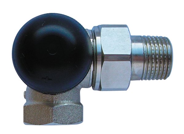 Zawór grzejnikowy termostatyczny HERZ TS-90-H 3-osiowy ab, połączenie 1/2'' (niklowanie)