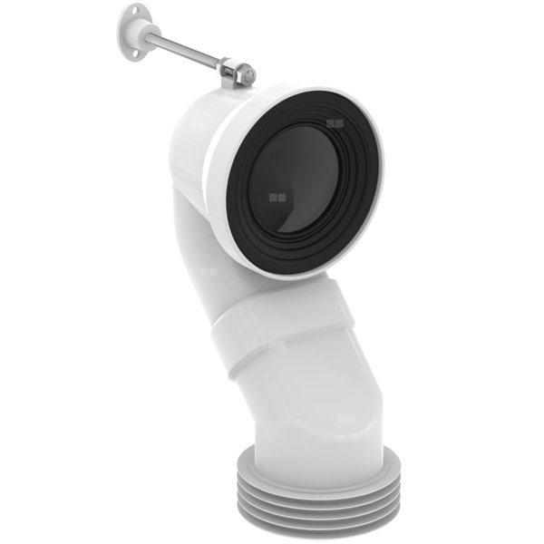 Kolanko 90 st. dł. 90mm z mocowaniem