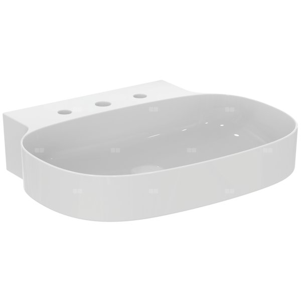 LINDA-X Umywalka 60cm 3OT B/P GLOSS WHI