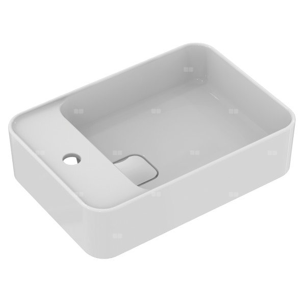 Naczynie 500x350x170 mm, 1 otwór na baterię, z przelewem - STRADA II
