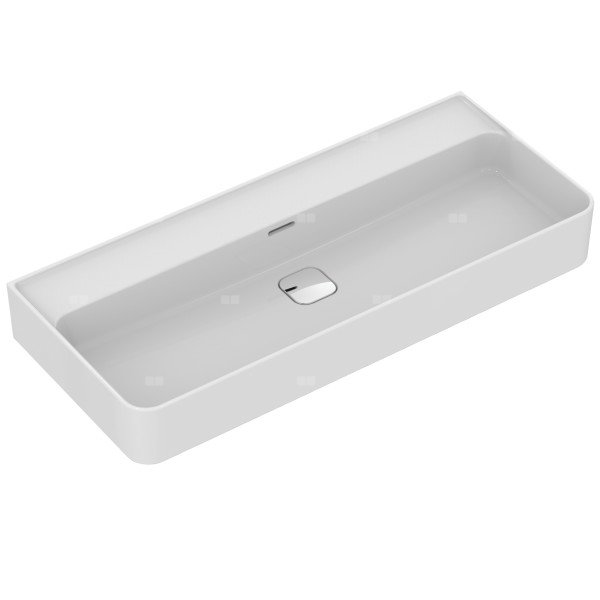 Umywalka 1000x430x180 mm, bez otworu na baterię, z przelewem - STRADA II