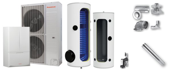 Pakiet - Pompa ciepła powietrze-woda split IMMERGAS MAGIS COMBO 16 V2 T 13.8 kW 400 V + Zasobnik c.w.u. OKC 300 NTR/HP + Zasobnik buforowy NAD 250 V1