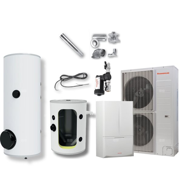 Pakiet - Pompa ciepła powietrze-woda split IMMERGAS MAGIS COMBO 12 V2 T 11.3 kW 400 V + Zasobnik c.w.u. OKC 300 NTR/HP + Zasobnik buforowy NAD 100 V1