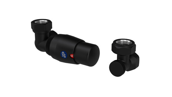 Z14 Zestaw termostatyczny osiowy (master) prawy czarny/black mat