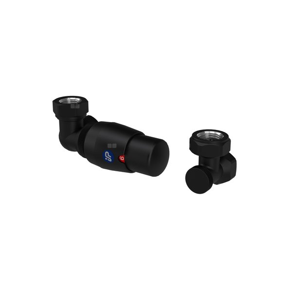 Z14 Zestaw termostatyczny osiowy (master) prawy czarny/black mat