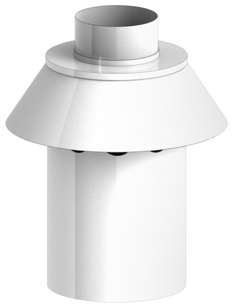 Wywiewka dwuścienna JEREMIAS 360-TWIN-T35B stal nierdzewna fi 80/125 długość 250 mm, kolor srebrny