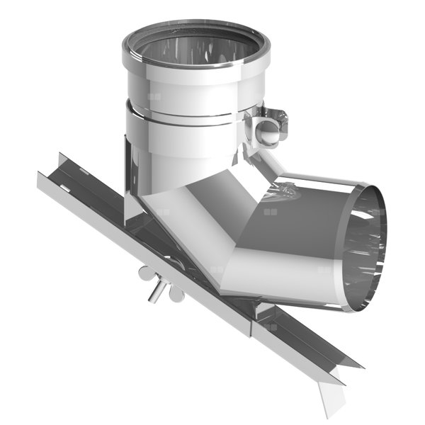 Kolano renowacyjne 90st. fi80mm do kominów ceramicznych z regulowaną podporą, z uszczelką