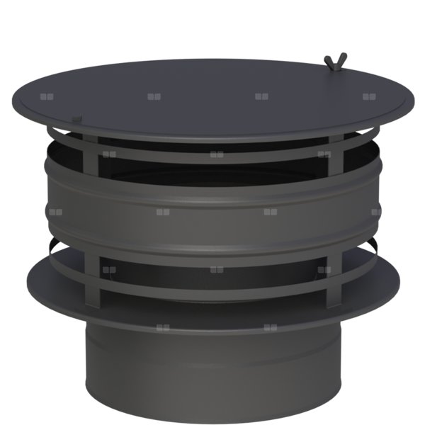 Daszek Holenderski (nasada przeciwwietrzna) fi 130mm lakierowany na czarno lakierowany na czarno