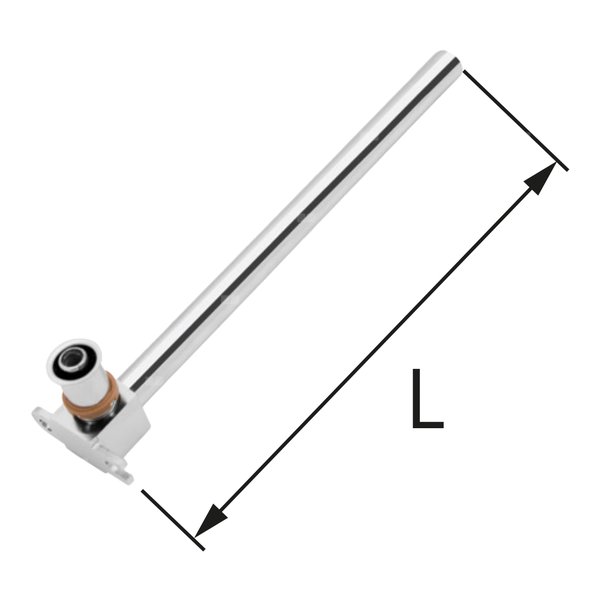 Kolano mosiężne z rurą Cu FI15 ultraPRESS - 16 L = 300 mm