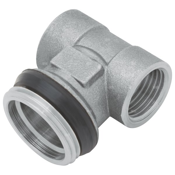 Trójnik niklowany z uszczelką - G1'' x G1/2'' x G1/2''