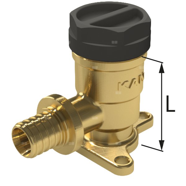 Kolano ścienne mosiężne z uszami GW ultraLINE - 14 Rp1/2'' L = 41 mm