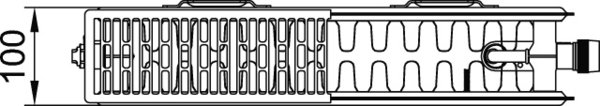 Grzejnik płytowy typ 22 KERMI X2 Profil-V, prawy, z osłonami wym. 600 x 600 mm, kolor biały, moc 1000 W