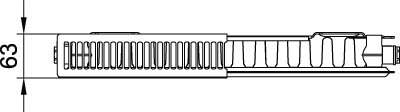 Grzejnik płytowy typ 11 KERMI Line-K wym. 605 x 1605 mm, kolor biały, moc 1409 W