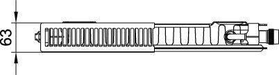 Grzejnik płytowy typ 11 KERMI Line-V, prawy, z osłoną wym. 905 x 705 mm, kolor biały, moc 892 W