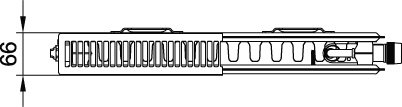 Grzejnik płytowy typ 12 KERMI X2 Line-V, prawy, z osłoną wym. 605 x 705 mm, kolor biały, moc 780 W