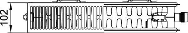 Grzejnik płytowy typ 22 KERMI X2 Line-V wym. 505 x 605 mm, kolor biały, moc 810 W