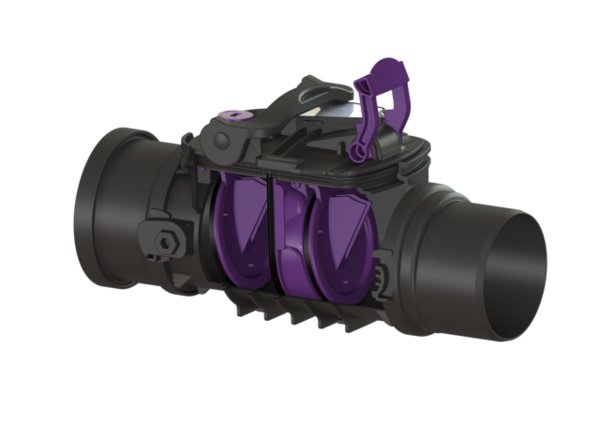 Zawór zwrotny StaufixControl DN 100 z dwoma klapami z tworzywa