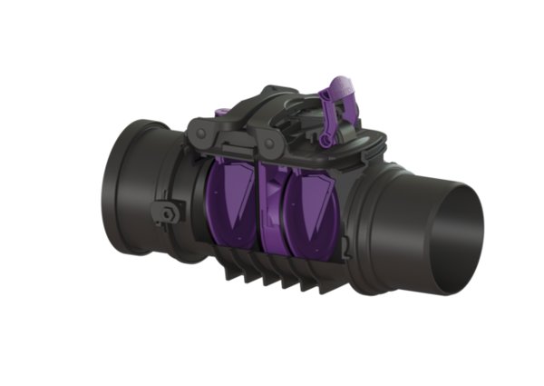 Zawór zwrotny StaufixControl DN 150 z dwoma klapami z tworzywa