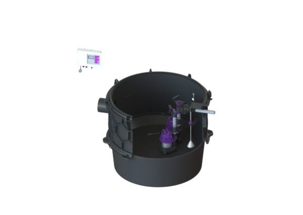Moduł techniczny przepompowni Aqualift S XL Duo z szafką Comfort z pompami GTF1200-S3 poj. 100l