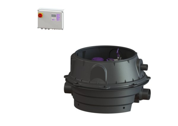 MODUŁ TECHNICZNY DUO ECOLIFT XL POMPY 400V SPF4500-S3 z automatyczną klapą zwrotną do ścieków szarychdo zabudowy w ziemi lub płycie betonowej