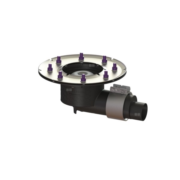 Korpus wpustu Ecoguss DN 50, odpływ boczny, z kołnierzem dociskowym