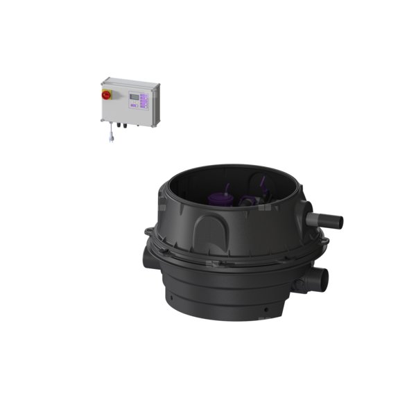 MODUŁ TECHNICZNY DUO ECOLIFT XL POMPY 230V SPF1400-S3 z automatyczną klapą zwrotną do ścieków szarych do zabudowy w ziemi lub płycie betonowej