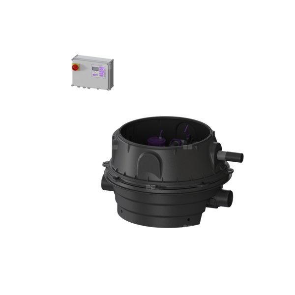 MODUŁ TECHNICZNY DUO ECOLIFT XL POMPY 400V SPF3000-S1 z automatyczną klapą zwrotną do ścieków szarych do zabudowy w ziemi lub płycie betonowej