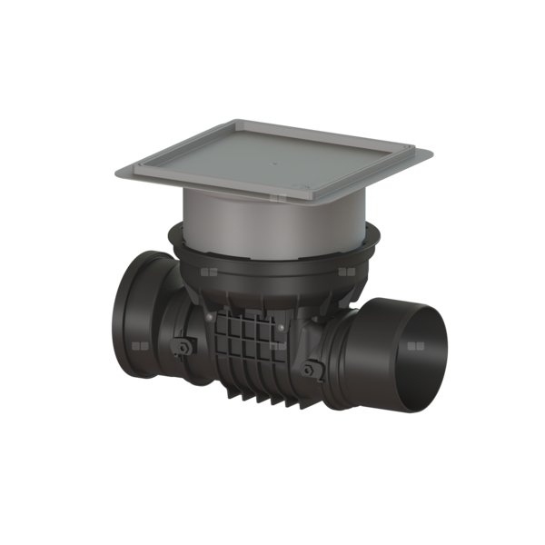 Zawór zwrotny (zasuwa burzowa) Staufix DN 200 z pokrywą pod płytki z dwoma klapami z tworzywa