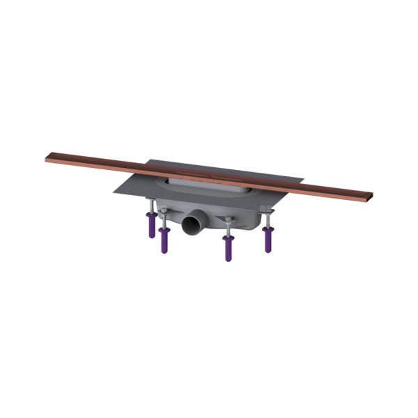 Linearis Infinity 90 Syfon z zamknięciem wodnym 50 mm, Szczotkowana powierzchnia - miedź, 800 mm