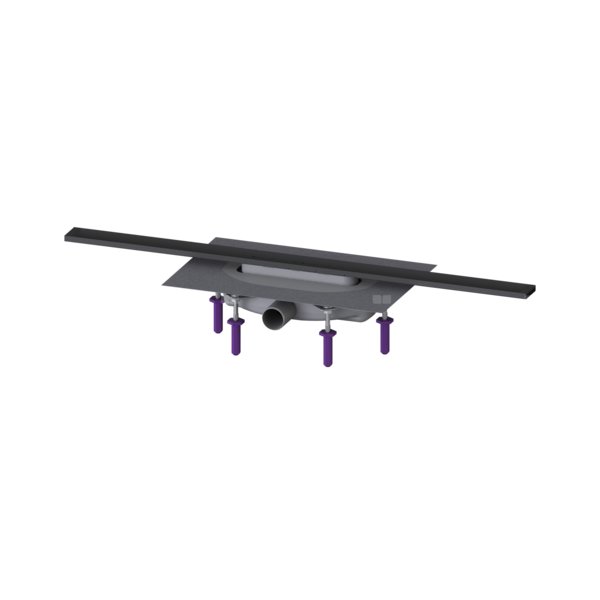 Linearis Infinity 60 z Mechanicznym syfon Megastop, Szczotkowana powierzchnia - czarna, 800 mm