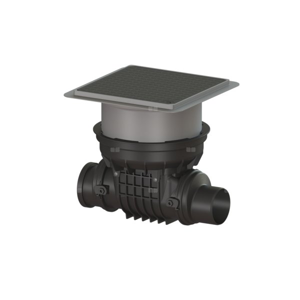 Zawór zwrotny (zasuwa burzowa) Staufix DN 125 z pokrywą czarną z dwoma klapami z tworzywa