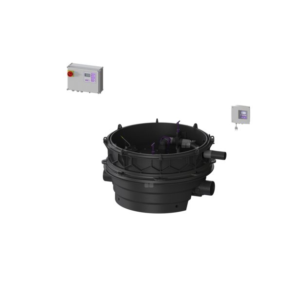 Moduł techniczny Ecolift XL Mono 400V SPF4500-S3 z automatycznymi klapami zwrotnymi do ścieków czarnych do swob. ustawienia lub połączenia ze studz.