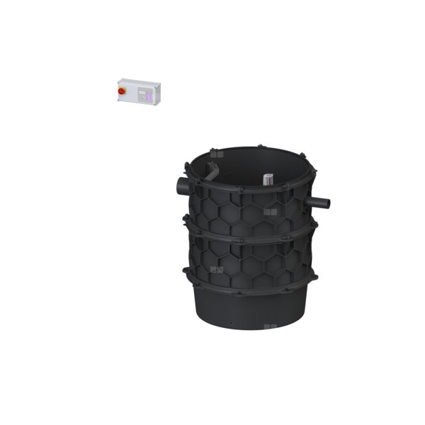 Moduł techniczny przepompowni Aquapump XL Mono, z szafką Comfort z pompą GTK 1600-S1, poj. użytk. 350 l