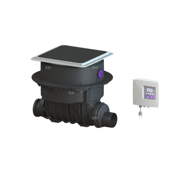 Automatyczny zawór zwrotny (zasuwa burzowa) Staufix FKA Komfort DN100 z czarną pokrywą