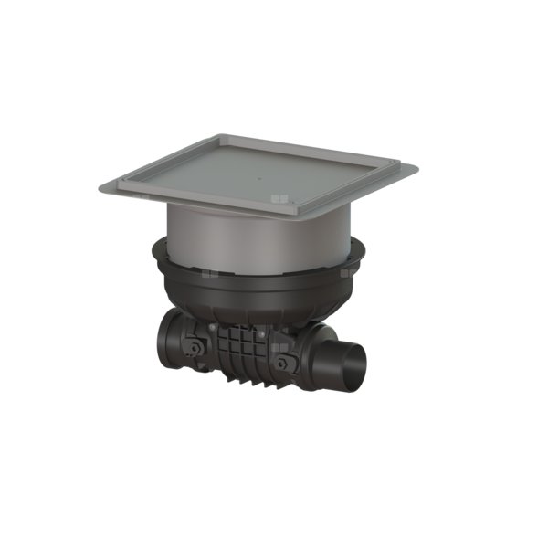 Zawór zwrotny (zasuwa burzowa) Staufix DN 90 z pokrywą pod płytki z 1 klapą z tworzywa i 1 klapą ze stali nierdzewnej