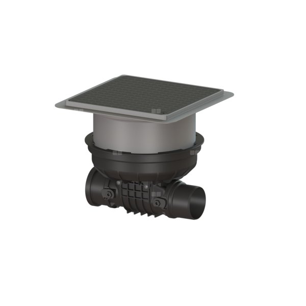 Zawór zwrotny (zasuwa burzowa) Staufix DN 100 z pokrywą czarną z 1 klapą z tworzywa i 1 klapą ze stali nierdzewnej