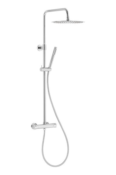 Zestaw natryskowy przesuwny KFA Armatura MOZA PREMIUM chrom, wąż 1500 mm, z deszczownicą