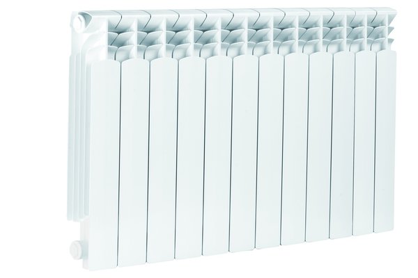 Grzejnik żeberkowy KFA Armatura G500F/12 aluminium, podłączenie boczne 572 x 966 mm, kolor biały (RAL 9010)