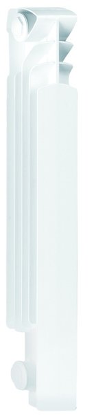 Grzejnik żeberkowy KFA Armatura G500F/1 aluminium, podłączenie boczne 572 x 80 mm, kolor biały (RAL 9010)